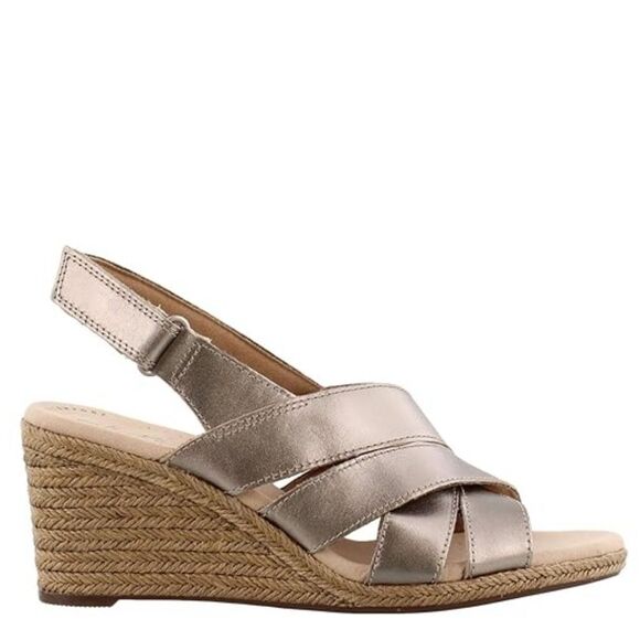 CLARK WOMEN'S LAFLEY KRISSY ESPADRILLE WEDGE SANDAL - Picture 1 of 16